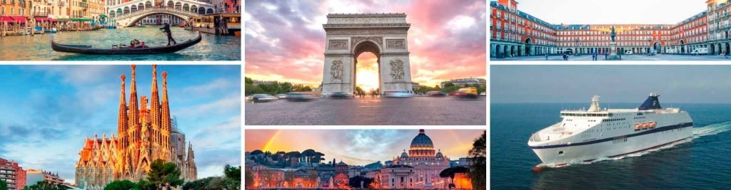 Viaje a Europa desde Madrid. Visita de Barcelona, roma, Venecia y París