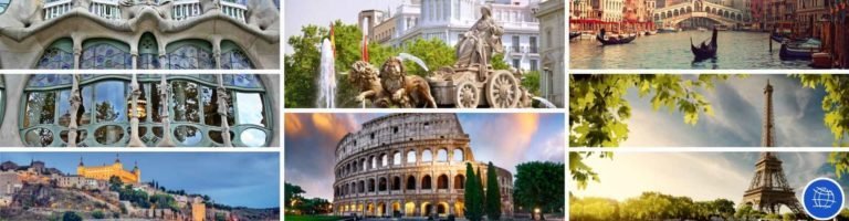 Viaje a Europa desde Inglaterra. Visitar Londres, Paris, Venecia, Roma, Barcelona y Madrid
