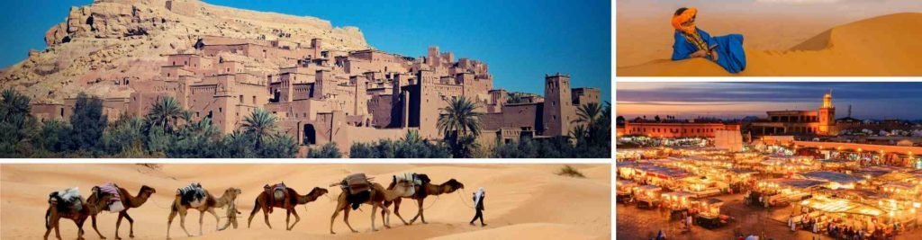 Tours to Morocco and Sahara Desert from Spain with English speaking guides.